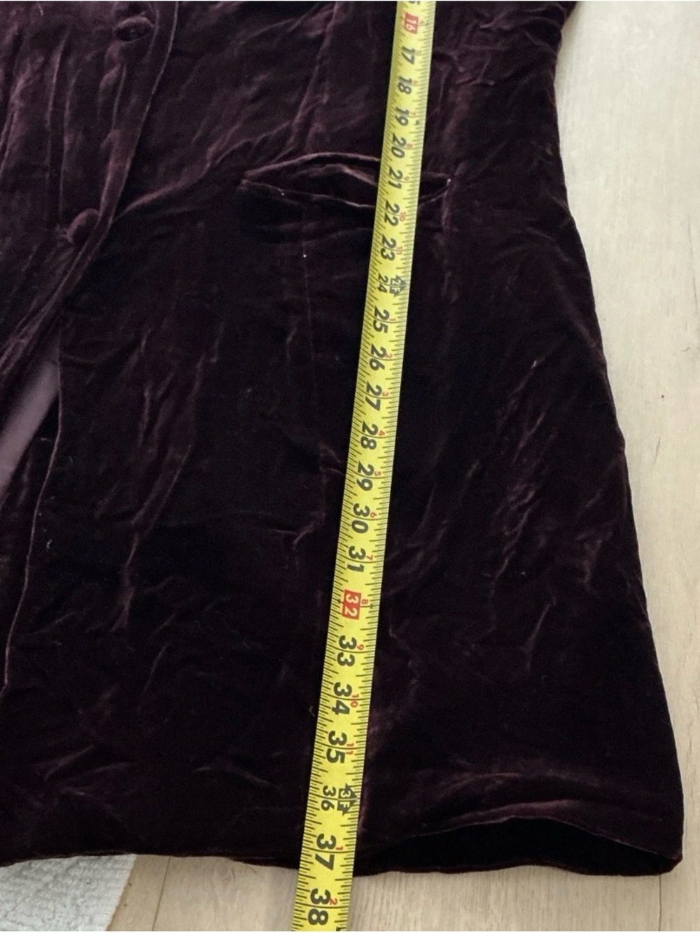 Coldwater Creek Velvet Long Trench Coat in Deep Burgundy - Picture 5 of 7